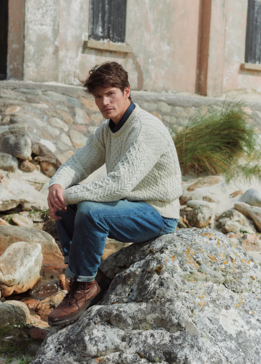 Aran Woollen Mills Traditional Aran 100% Merino Wool Sweater - A823
