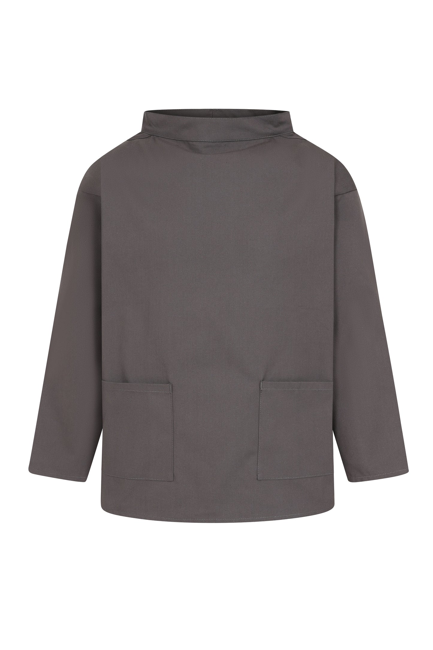 Yarmo Fishermans Sailcloth Cotton Smock Round Neck, Graphite Grey - SM0102