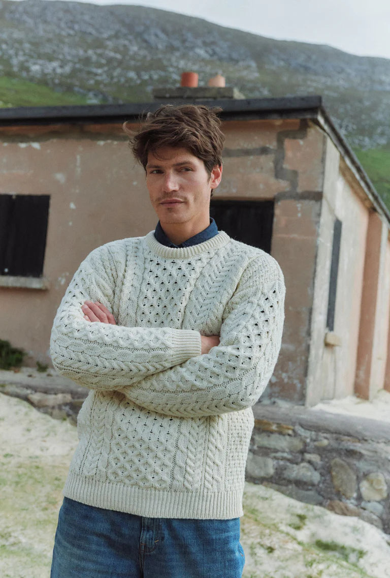 Aran Woollen Mills Traditional Aran 100% Merino Wool Sweater