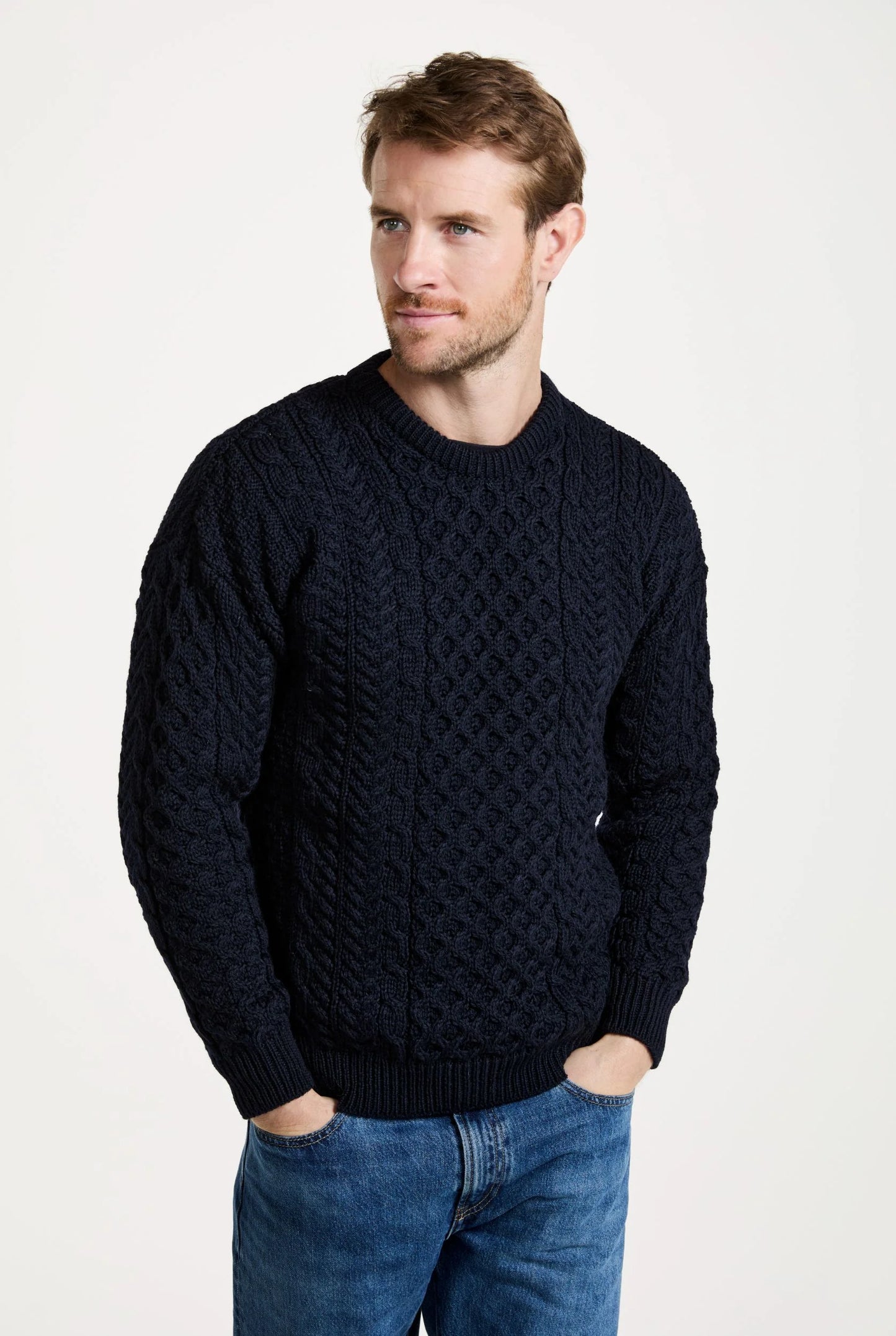 Aran Woollen Mills Traditional Aran 100% Merino Wool Sweater