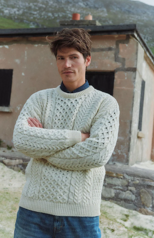 Aran Woollen Mills Traditional Aran 100% Merino Wool Sweater - A823