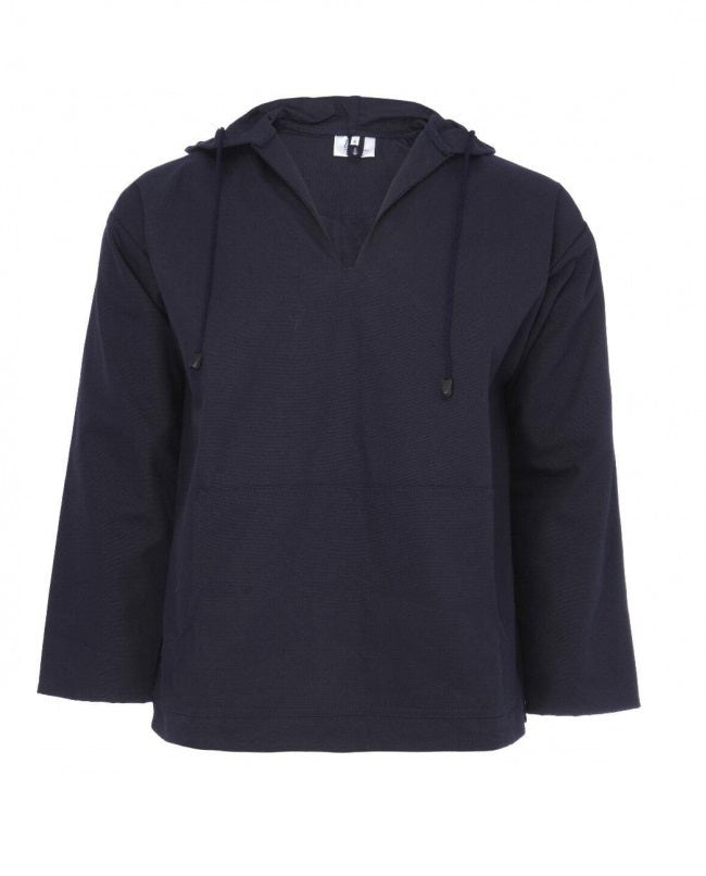 Yarmo Fisherman's Sailcloth Hooded Smock, Navy - SM0702