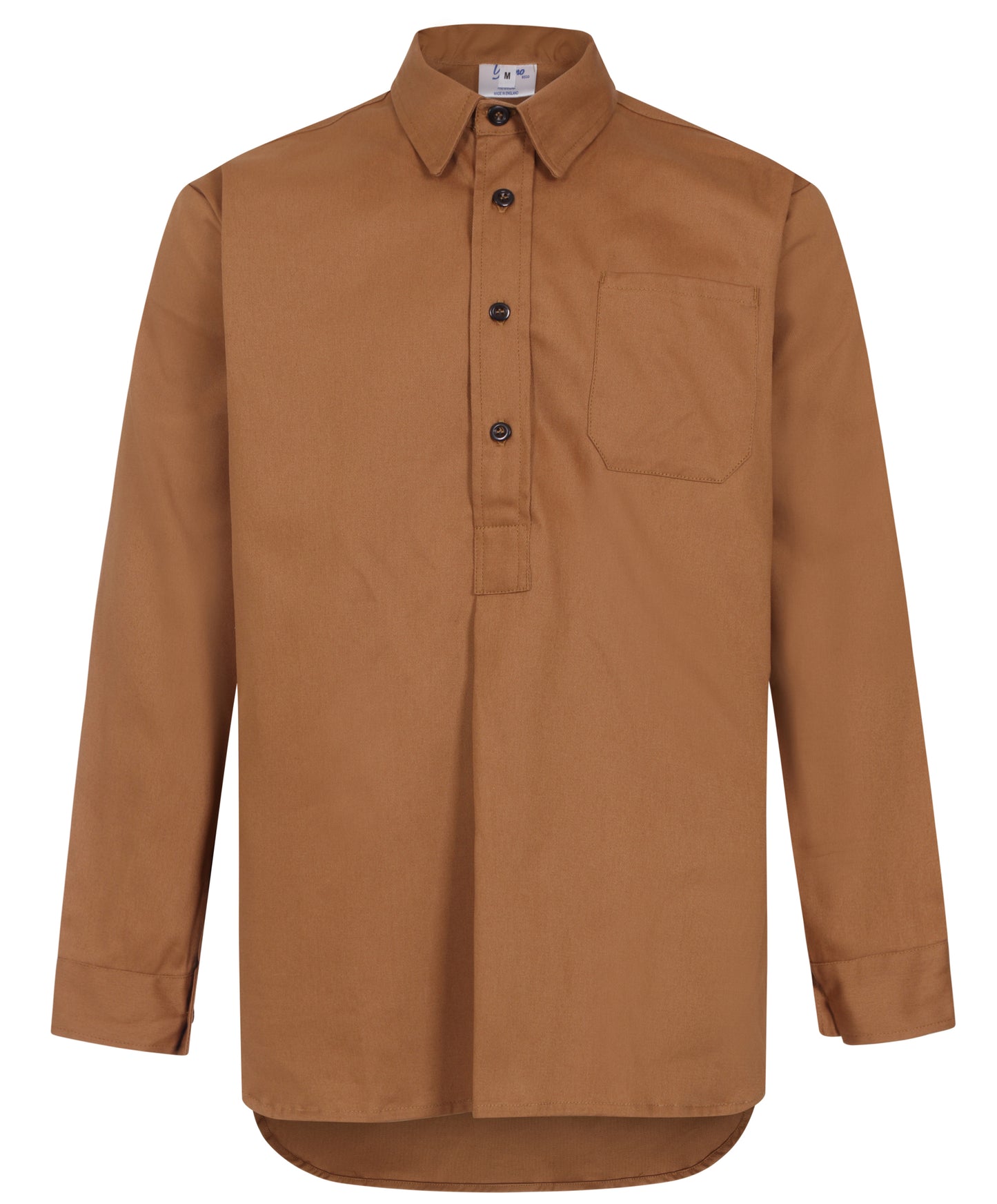 Yarmo Men's Long Sleeve Cotton Shirt, Khaki - SH011