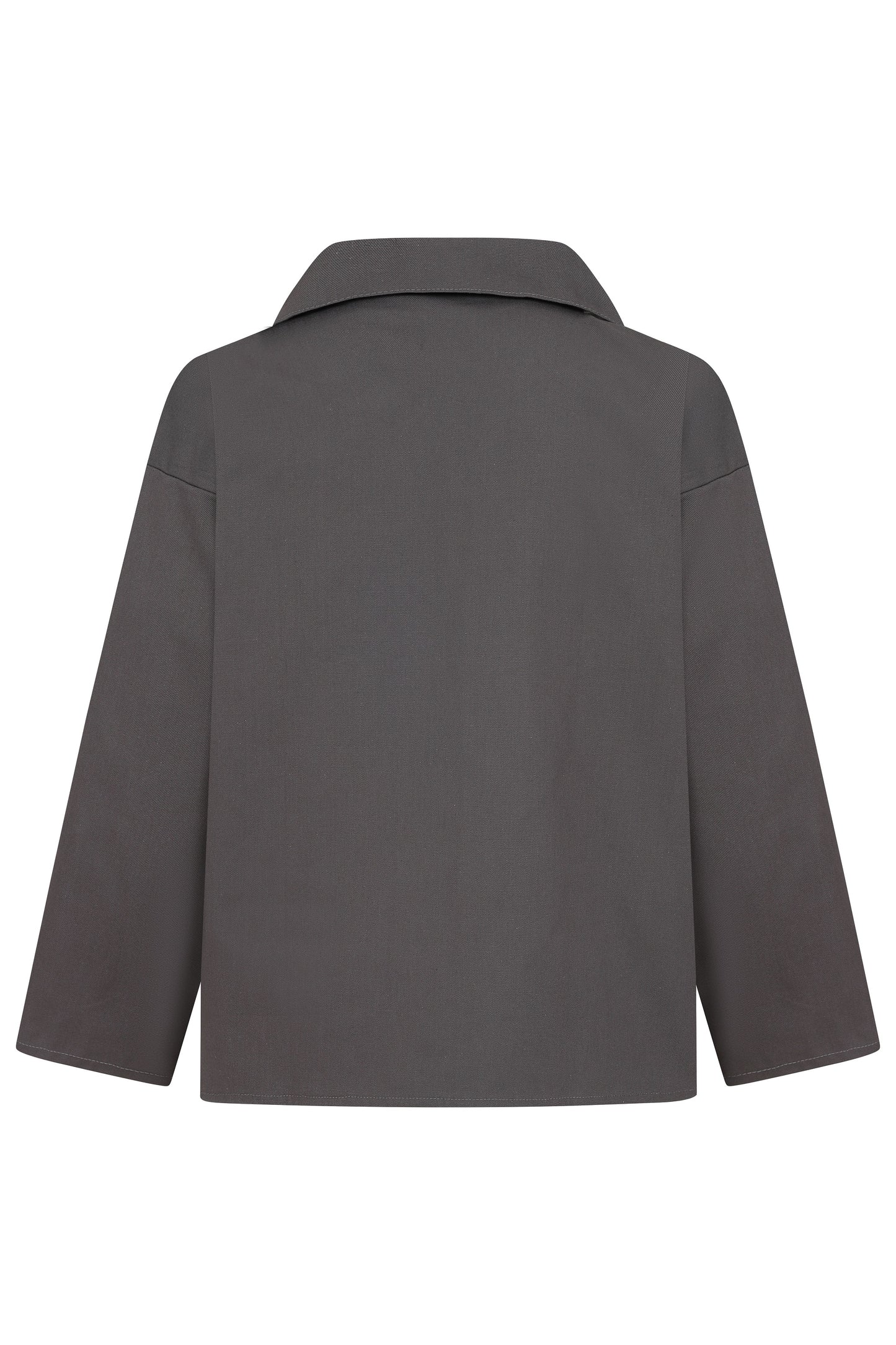 Yarmo Fishermans Sailcloth Cotton Smock V-Neck, Graphite Grey - SM0304